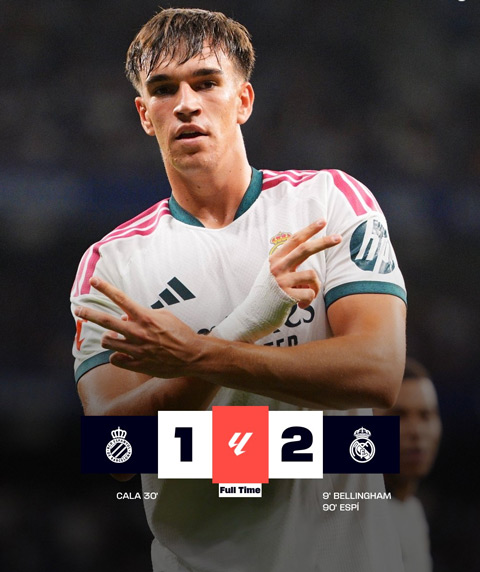 Espi giúp Real Madrid đã giành chiến 3 điểm trước Espanyol