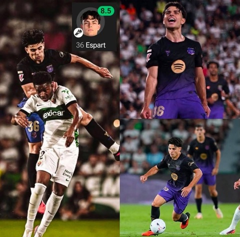 Xavi Espart đã chơi cực hay trước Elche dù được bố trí đá hậu vệ trái. Ảnh: Facebook