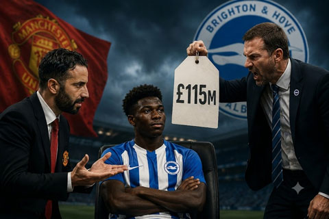 Mùa hè 2025, Brighton hét giá tới 115 triệu bảng khi MU hỏi mua Baleba