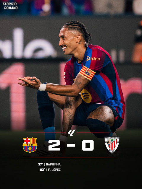 Barca đánh bại Bilbao với tỷ số 2-0 - Ảnh: Fabrizio Romano