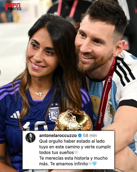 Chia sẻ của cô vợ Antonela Roccuzzo với Messi. Ảnh: ESPN Deportes