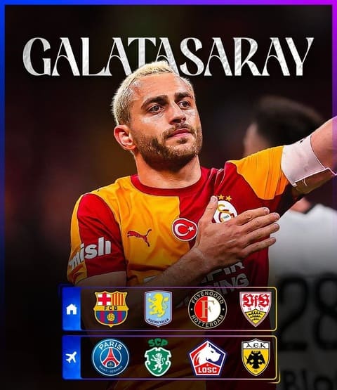 Galatasaray sẽ đối đầu với Barca, PSG và Aston Villa ở vòng phân hạng Champions League. Ảnh: X