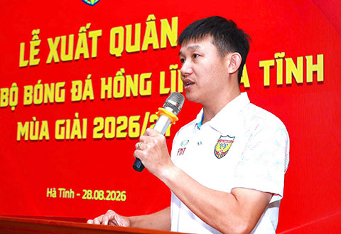 Mục tiêu của thầy trò HLV Phan Như Thuật là vào top 6. Ảnh: Hong Linh Ha Tinh FC