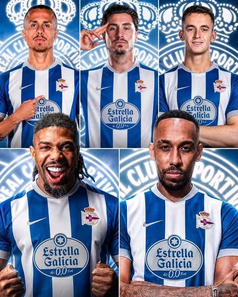Những gương mặt mới như Aubameyang, Traore, Gimenez, Casado và Angelino giúp Depor lột xác. Ảnh: Facebook