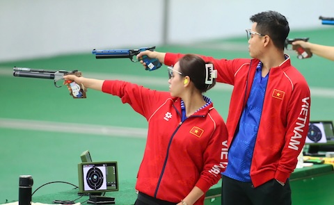 Bắn súng là một trong những niềm hy vọng vàng của thể thao Việt Nam. Ảnh: Độc Lập
