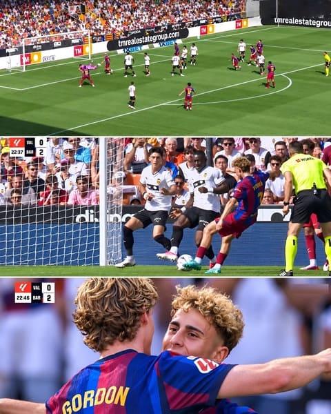 Tình huống ghi bàn của Fermin Lopez trong trận Barca thắng Valencia 5-0. Ảnh: Facebook