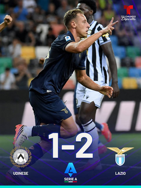 Lazio đánh bại Udinese để duy trì mạch toàn thắng - Ảnh: Telemundo Deportes