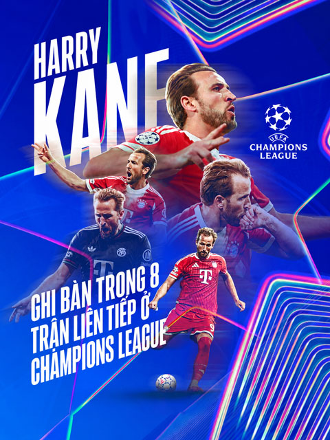 Kane có cột mốc mới ở Champions League - Ảnh: @footballontnt