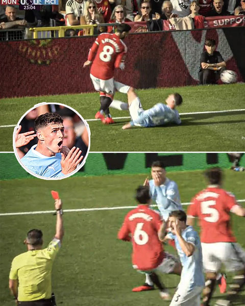 Foden nhận thẻ đỏ trong trận đấu mà HLV Tuchel của ĐT Anh tới theo dõi
