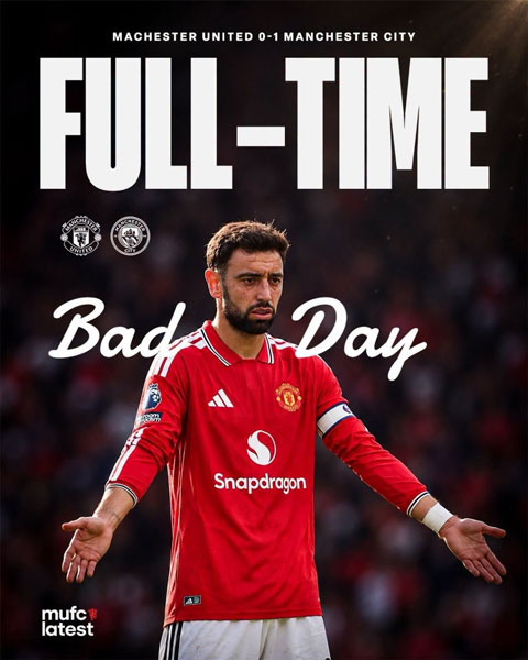 MU thua đau Man City trên sân nhà dù thi đấu hơn người 