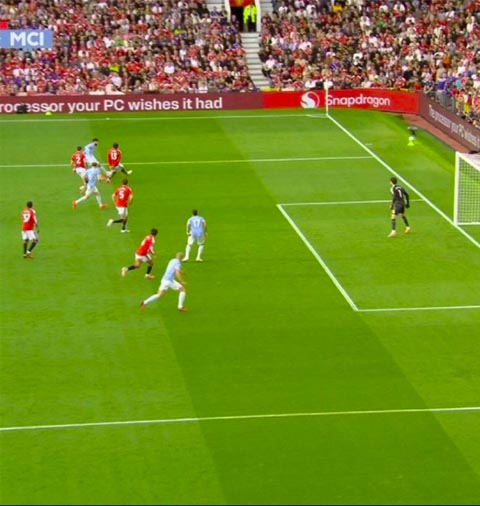 Bàn thắng gây tranh cãi của Erling Haaland trong trận derby Manchester giữa MU vs Man City