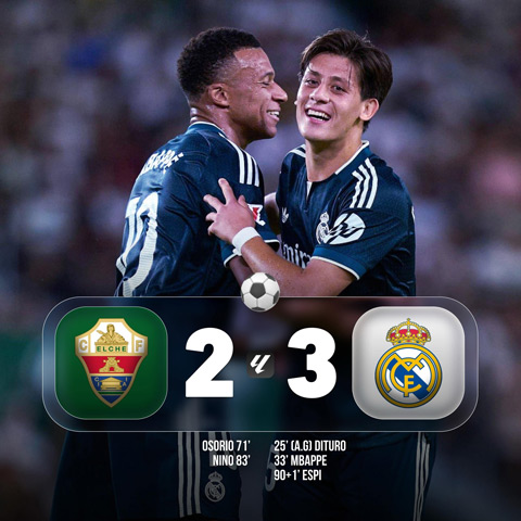 Real Madrid đã thắng nghẹt thở Elche