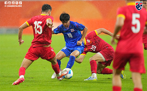 U23 Thái Lan có chiến thắng ngược dòng khó tin trước U23 Kyrgyzstan ở trận ra quân ASIAD 2026 - Ảnh: Changsuek