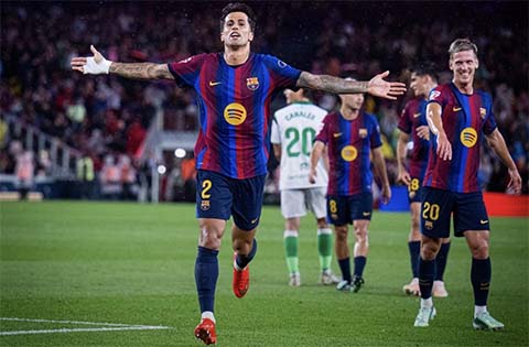 Cancelo ghi bàn ở chiến thắng gần nhất của Barca trước Racing