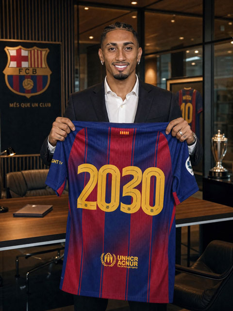 Raphinha sẽ gắn bó với Barca tới 2030
