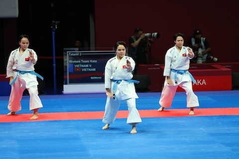 Nội dung kata đồng đội nữ của karate đang là huy vọng vàng của Việt Nam. Ảnh: Bùi Lượng