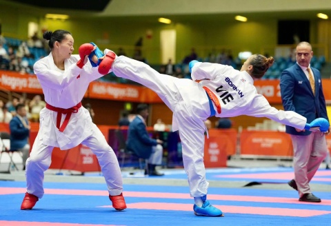 Diệu Ly giành HCĐ kumite nữ hạng 68kg - Ảnh: Độc Lập