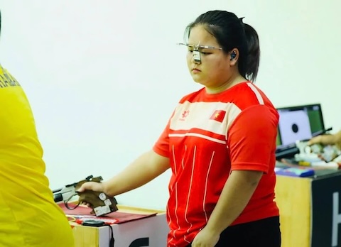 Thuỳ Trang sẽ tranh chung kết súng ngắn nữ. Ảnh: Bùi Lượng 
