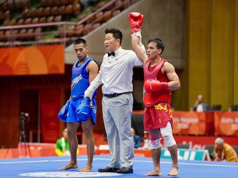 Wushu Việt Nam đã giành thêm 3 HCĐ ở nội dung tán thủ. Ảnh: Bùi Lượng