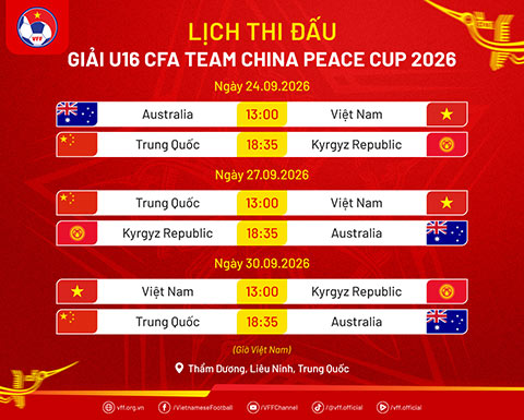Lịch thi đấu của U16 Việt Nam