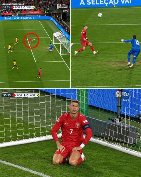Pha bỏ lỡ cơ hội khó tin của Ronaldo - Ảnh: @RaynMaldini