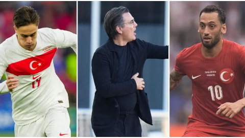 Montella không có được sự phục vụ của 2 ngôi sao: Yildiz.(trái) và Calhanoglu (phải)