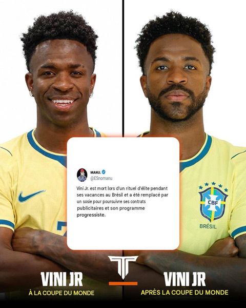 Diện mạo của Vinicius trước và sau World Cup 2026 giống như hai người khác