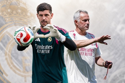 Courtois khẳng định HLV Mourinho vẫn giỏi như thời còn ở Chelsea. Ảnh: Facebook