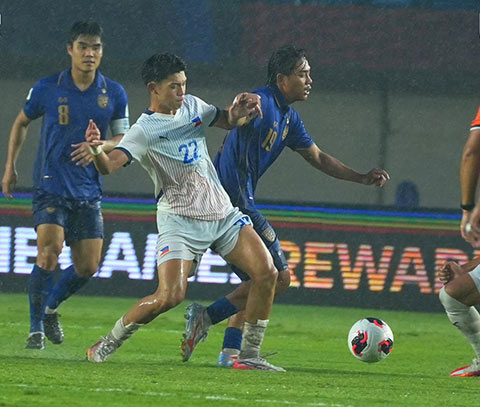 Thái Lan để thua 1-2 trước Philippines ở lượt trận cuối bảng B, FIFA ASEAN Cup 2026. Ảnh: Changsuk
