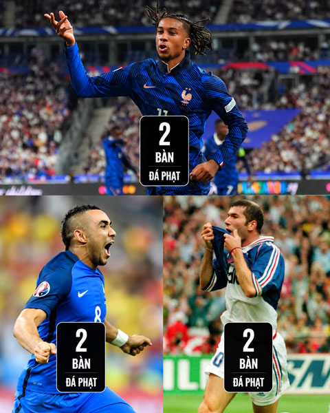 Olise cùng với Payet và Zidane là những người ghi được 2 bàn từ đá phạt cho ĐT Pháp trong thế kỷ 21