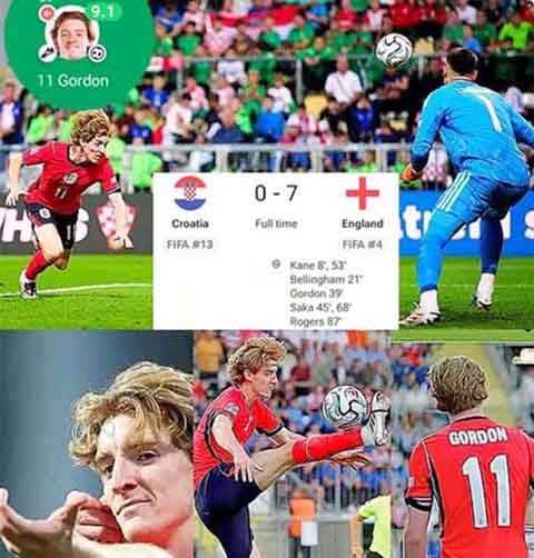 Màn trình diễn hoàn hảo của Anthony Gordon trong đại thắng 7-0 của ĐT Anh trước Croatia