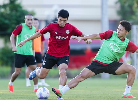 Ninh Bình tập luyện chuẩn bị cho chuyến làm khách tại Thiên Trường. Ảnh: NBFC