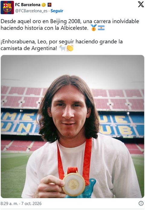 Barca cũng dành những lời tri ân ngắn gọn và ý nghĩa cho Messi