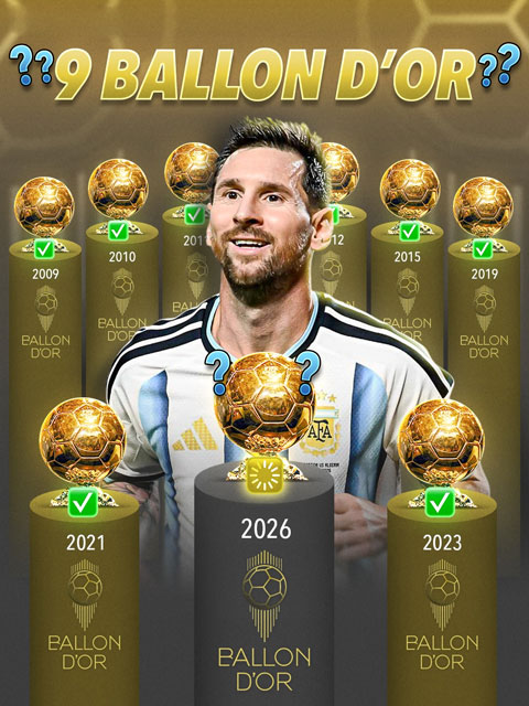 Messi sẽ có Quả Bóng Vàng thứ 9 trong sự nghiệp?