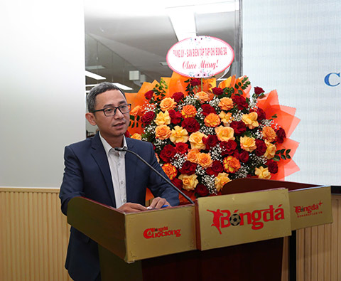 Ông Vũ Khắc Sơn - Bí thư Đảng uỷ, Tổng biên tập Tạp chí Bóng đá phát biểu 