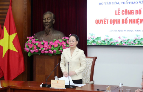 Bộ trưởng Bộ VHTTDL Lâm Thị Phương Thanh phát biểu chỉ đạo tại buổi Lễ