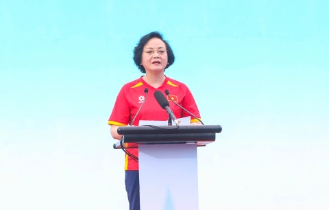Phó thủ tướng Phạm Thị Thanh Trà phát biểu tại lễ phát động phong trào Ảnh: Bùi Lượng