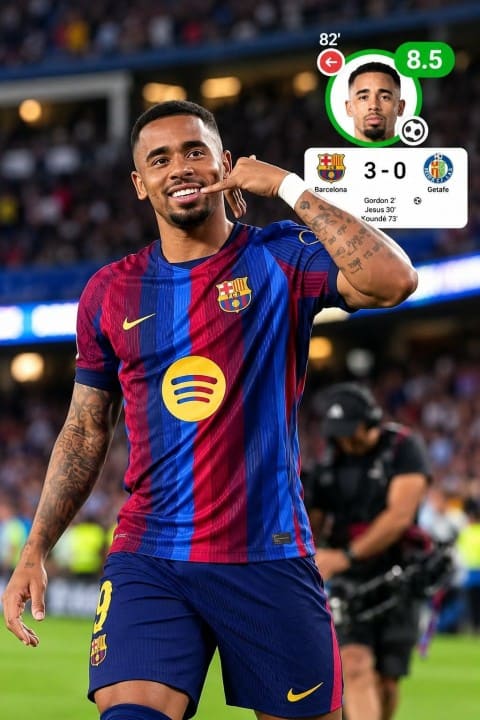 Gabriel Jesus ghi 1 bàn trong ngày "đóng thế" Raphinha. Ảnh: Facebook