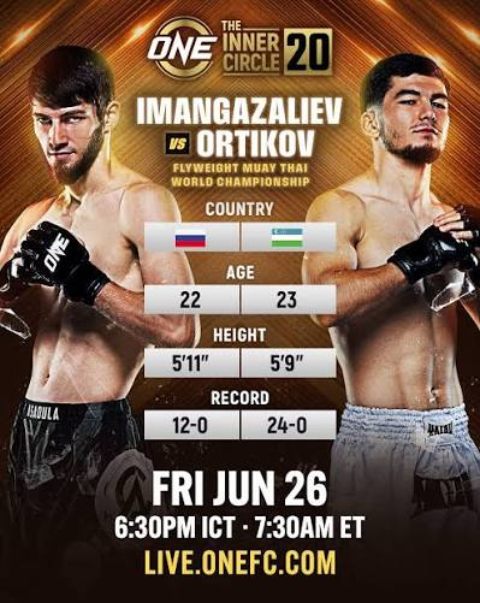 Imangazaliev (trái) đang nắm giữ đai vô địch thế giới ONE Muay Thai hạng ruồi - Ảnh: Instagram