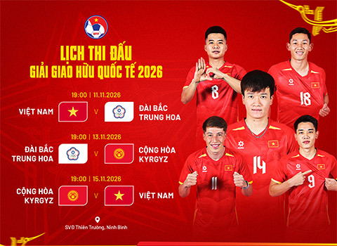 Lịch thi đấu giải giao hữu FIFA Days tháng 11 của ĐT Việt Nam 