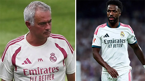 Vinicius đã tỏ ra khó chịu khi bị Mourinho thay ra