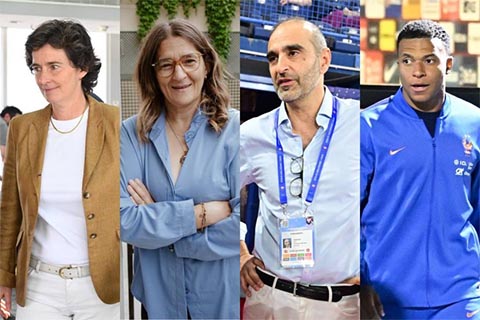 Từ trái qua phải: Delphine Verheyden, Fayza Lamari, Ziad Hammoud và Kylian Mbappe