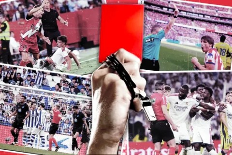 La Liga mùa này đang chứng kiến một cơn mưa thẻ đỏ. Ảnh: Marca