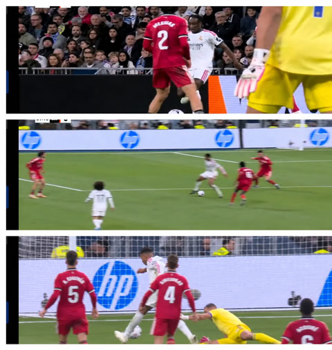 Diomande chuyền bóng, Bellingham đánh gót và Mbappe lừa bóng qua thủ môn Sevilla ghi bàn