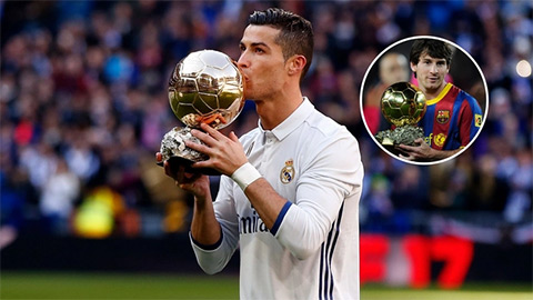 Ronaldo đang áp đảo Messi trong cuộc bình chọn Quả Bóng Vàng vĩ đại nhất
