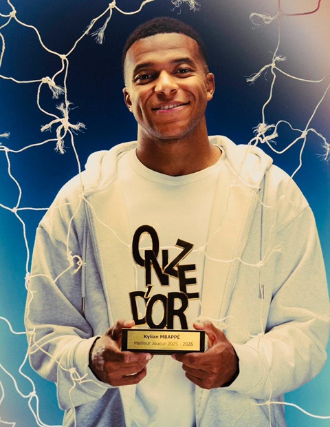 Mbappe lần đầu giành giải Onze d'Or