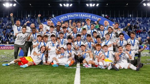 Nửa năm trước, đội trẻ Real Madrid giành chức vô địch UEFA Youth League thứ hai trong lịch sử CLB. Ảnh: Real Madrid