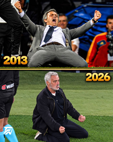 Mourinho từng ăn mừng đầy cảm xúc khi cùng Real đánh bại Barca năm 2013