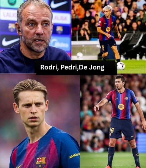Bộ ba Rodri, Pedri và Frenkie de Jong lẽ ra phải giúp đội chủ nhà kiểm soát nhịp độ tốt hơn - Ảnh: Facebook