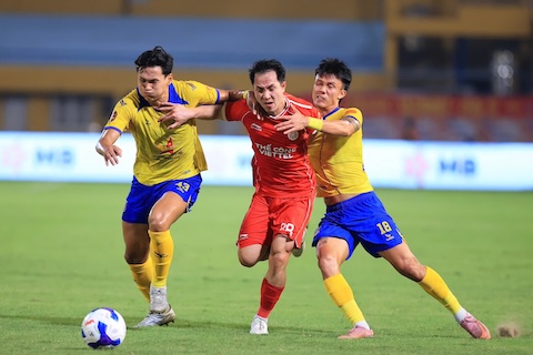 Thể Công vừa có trận hoà bất ngờ trước Bắc Ninh ở V.League. Ảnh: Minh Tuấn